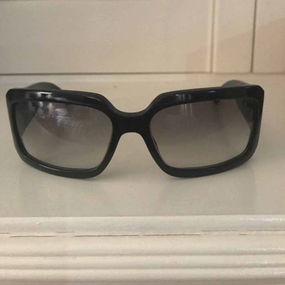COPY - Gucci Rectangular Sunglasses GG2593/ S Shiny Black Frame Gray Lenses